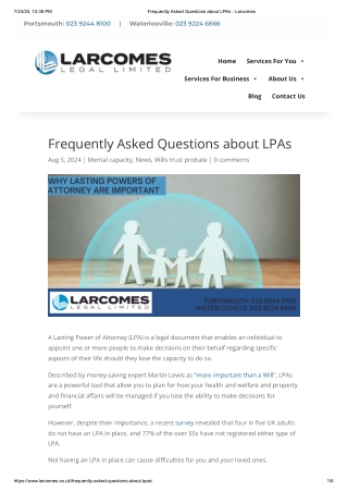 Frequently Asked Questions about LPAs - Larcomes