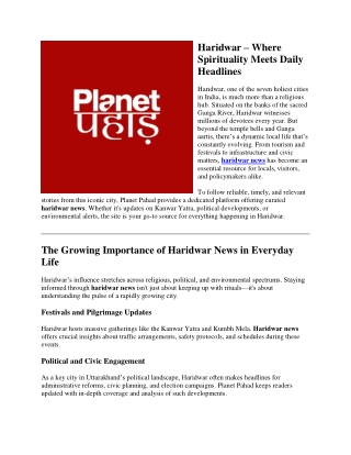 Latest Updates and Insights – haridwar news