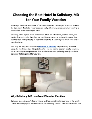 Hotel in Salisbury MD