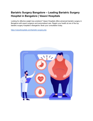 Bariatric Surgery Bangalore – Leading Bariatric Surgery Hospital in Bangalore _ Vasavi Hospitals