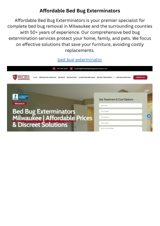 Affordable Bed Bug Exterminators