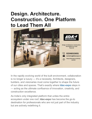 Design. Architecture. Construction. One Platform to Lead Them All (1)