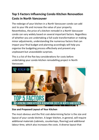 Top 5 Factors Influencing Condo Kitchen Renovation Costs in North Vancouver