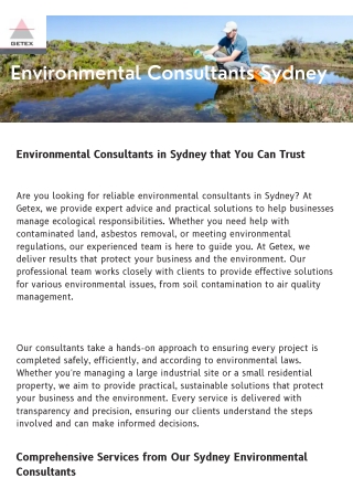 Environmental Consultants Sydney PDF