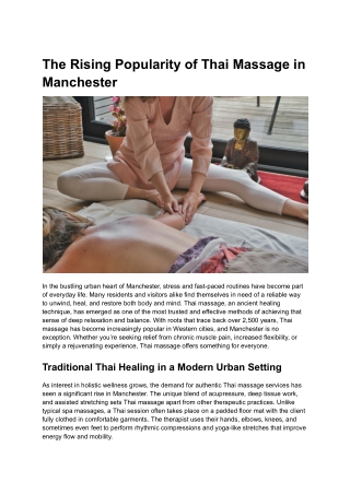 thai massage Manchester