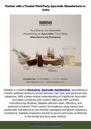 Third-Party Ayurvedic Manufacturer in India Specializing in Skincare Contract Manufacturing