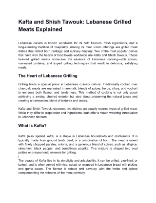 Kafta and Shish Tawouk_ Lebanese Grilled Meats Explained