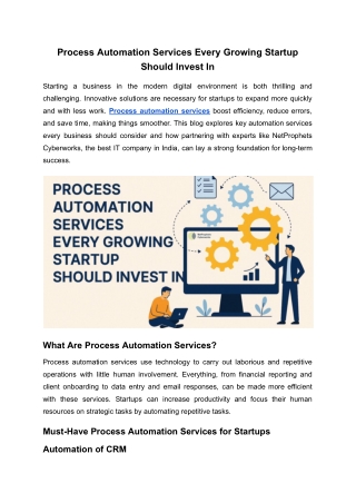 Process Automation Services Every Growing Startup Should Invest In