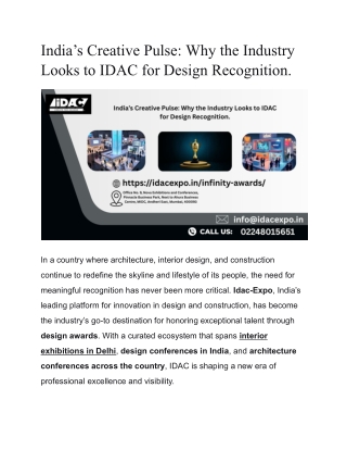 India’s Creative Pulse_ Why the Industry Looks to IDAC for Design Recognition