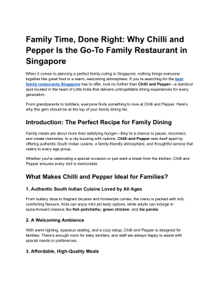Family Time, Done Right_ Why Chilli and Pepper Is the Go-To Family Restaurant in Singapore