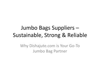 Dishajute.com – Leading Jumbo Bags Suppliers in India | FIBC Bulk Packaging