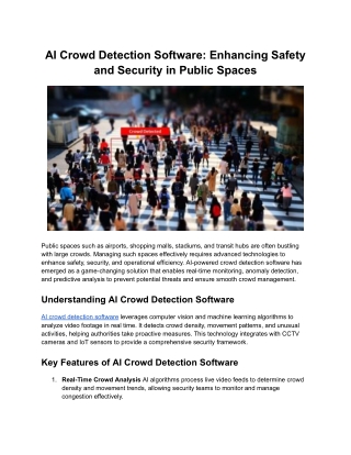 AI Crowd Detection Software Enhancing Safety and Security in Public Spaces