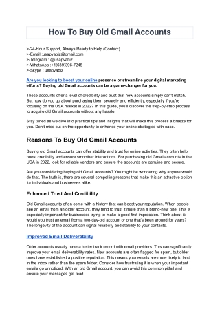 87k best How To Buy Old Gmail Accounts  USA