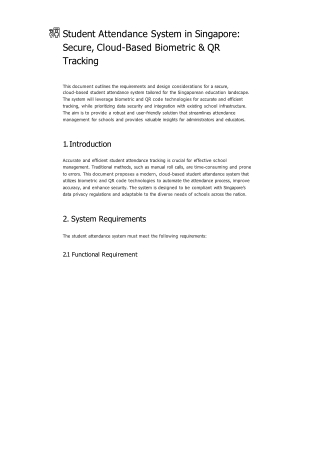 Student Attendance System in Singapore_ Secure, Cloud-Based Biometric & QR Tracking