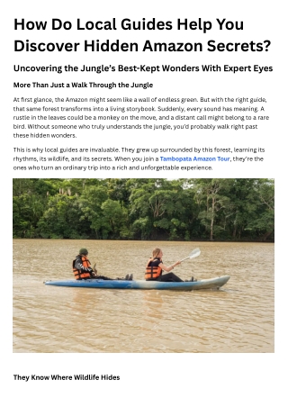 How Do Local Guides Help You Discover Hidden Amazon Secrets