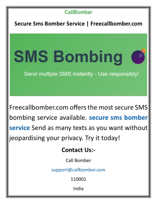 Secure Sms Bomber Service  Freecallbomber