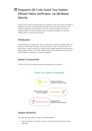 Singapore QR Code Guard Tour System_ Efficient Patrol Verification via QR‑Based Security