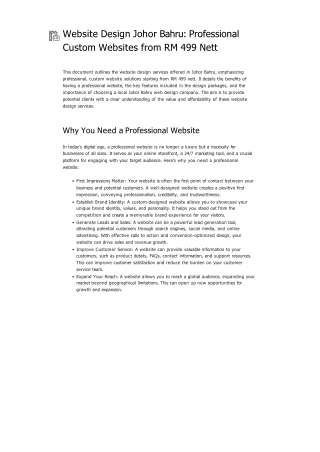 Website Design Johor Bahru_ Professional Custom Websites from RM 499 Nett