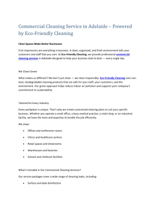 commercial cleaning service