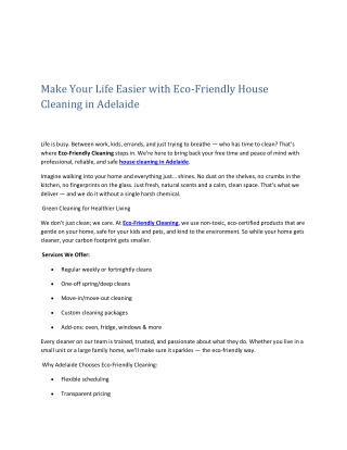 house cleaning in Adelaide.