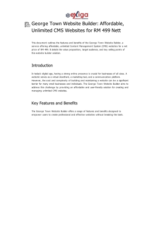 George Town Website Builder_ Affordable, Unlimited CMS Websites for RM 499 Nett