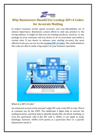 Why Businesses Should Use Lookup ZIP 4 Codes for Accurate Mailing