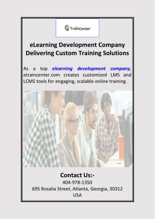 eLearning Development Company Delivering Custom Training Solutions