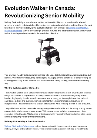 Evolution Walker for Enhanced Senior Mobility – Explore Comfort & Support Today