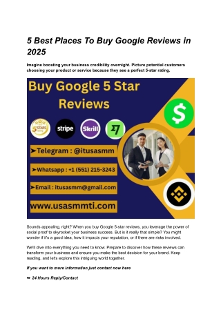 5 Best Places To Buy Google Reviews in 2025