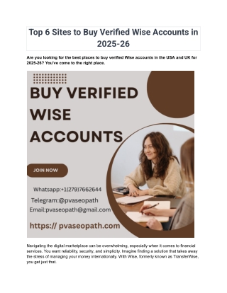 Top 6 Sites to Buy Verified Wise Accounts in 2025-26