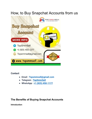 How, to Buy Snapchat Accounts from us