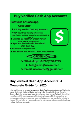 Buy Verified Cash App Accounts