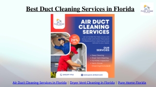 Duct Cleaning Services in Florida-Pure Home Florida