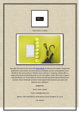 Tennis Shorts  Volealo