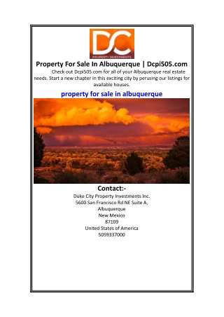 Property For Sale In Albuquerque  Dcpi505.com.