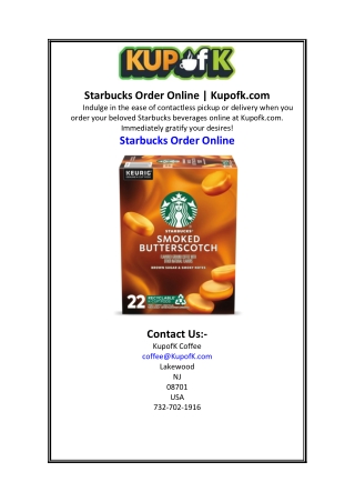 Starbucks Order Online Kupofk.com.