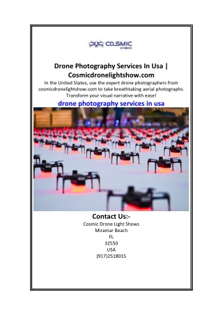 Drone Photography Services In Usa Cosmicdronelightshow.com.