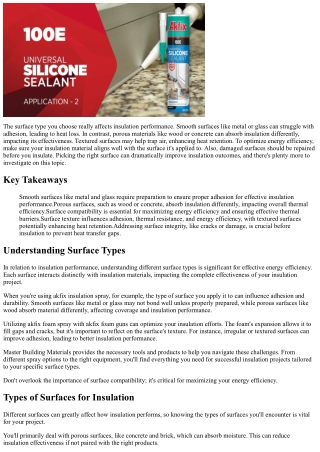 How Surface Type Affects Insulation Performance