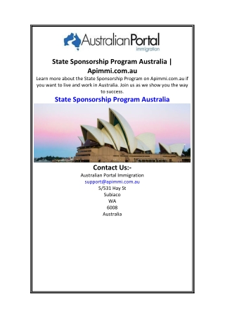 State Sponsorship Program Australia Apimmi.com.au