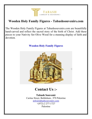 Wooden Holy Family Figures - Tabashsouvenirs.com
