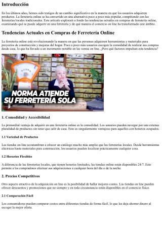 Tendencias Actuales en Compras de Ferretería En línea