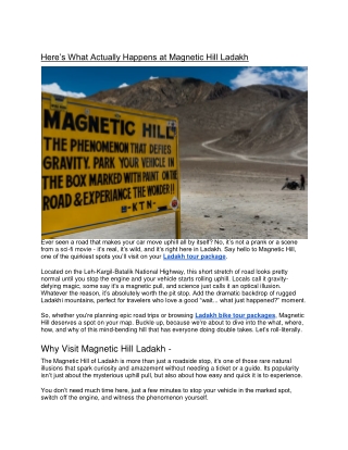 Here’s What Actually Happens at Magnetic Hill Ladakh