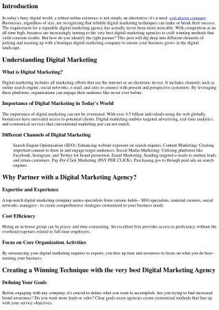 Creating a Winning Strategy with the Best Digital Marketing Agency