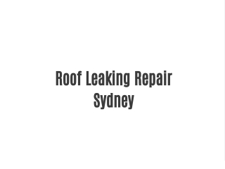 Roof Leaking Repair Sydney
