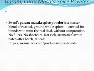 Garam, Curry Masala Spice Powder -
