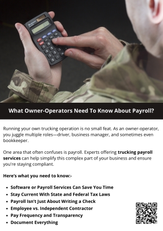 What Owner-Operators Need To Know About Payroll?