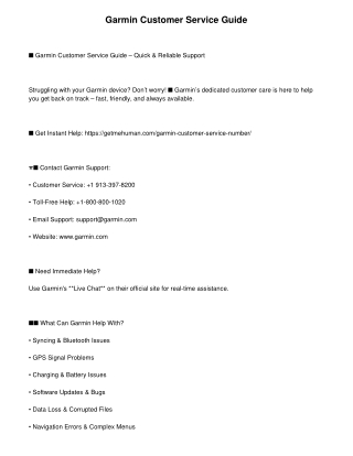 Garmin Customer Service Number – Talk to a Human for Quick Support