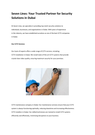 Sevenlines-cctv company dubai
