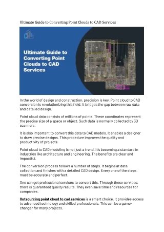 Ultimate Guide to Converting Point Clouds to CAD Services