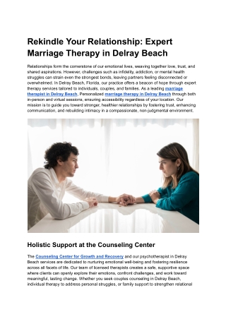 Rekindle Your Relationship_ Expert Marriage Therapy in Delray Beach